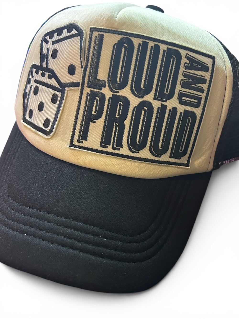 Loud and Proud Embroidered Trucker Hat - Black & white - Picture 2 of 3